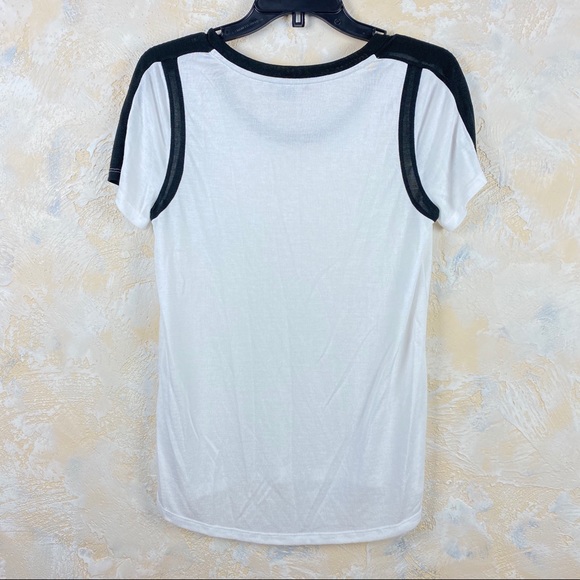 Vince Sheer Knit Shirt Top Contrast Trim 51 - Picture 4 of 4